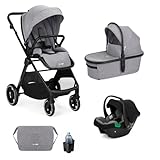 Nurse Wander Trio 3-in-1 Kinderwagen, Babywanne, Buggy und i-Size Babyschale, kompaktes Faltmaß, mit Zubehör