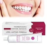 Haftcreme für Zahnprothesen, Zahnprothesen-Haftmittel, Thermoplastischer Zahnprothesenkleber, Sicherer Thermoplastischer Prothesenkleber, Lang Haltender Zahnkleber, Angenehmer, Wiederverwendbar