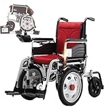 Rollstuhl Elektrisch Faltbar Leicht Elektrorollstuhl, Doppelbatterie Elektrischer Rollstuhl Faltbar Leicht, Elektrorollstuhl Leichtgewicht Elektrischer Rollstuhl Elektro-Rollstuhl für Senioren.