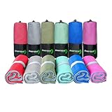 SPORT GEAR Mikrofaser-Handtuch für Reisen & Sport & Camping & Fitnessstudio Ultrakompaktes, leichtes, schnell trocknendes Strandtuch (Blau)