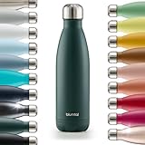 Blumtal® Trinkflasche Edelstahl Charles - Thermosflasche 750 ml - BPA-freie Thermo Trinkflasche kalt&warm - auslaufsichere Trinkflasche Metall/Edelstahl Trinkflasche 750ml - Thermoflasche - Dunkelgrün