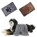 KVGBNT Hundehandtuch,Welpen Zubehör,2 Stück Hundehandtuch Extra Saugfähig Hunde Handtuch,Schnelltrocknend Haustier Mikrofaser Handtücher für Hunde und Katzen,Schnell Trocknend Maschinenwaschbar