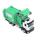 Yunseity Müllwagen-Spielzeug Im Maßstab 1:32 mit Lichtern und Geräuschen – Frontlader-Müllcontainer, 4 Mülleimer, Reibungsbetriebenes Abfallfahrzeugmodell für, Pädagogisches Recycling und