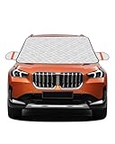 BUCOMTU Frontscheibenabdeckung Winter 160x116 cm, Windschutzscheibenabdeckung mit 5 Magneten, wasserdicht, Schnee und frostsicher, staubdicht, sonnensicher, universal für die meisten Automodelle