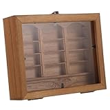 Toddmomy Miniaturmöbel Puppenhaus Regal Mini Bücherregal puppenhaus bücherregal kleinmöbel Holz Bücherregal deko Mini-Bücherregal für Mini-Bücher Puppenhaus-Bücherregal hölzern Light Brown