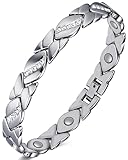 Jeracol Magnetarmband Damen Reduziert Schmerzen und Arthritis,Edelstahl Therapeutisches Magnet Armband einstellbare Größe & Schmuck Geschenkbox Energetix
