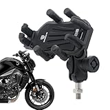 Generisch Motorcycle Phone Holder, Shockproof Cell Phone Mount for, Scooter Clip with 360 Degree Rotation, 5.51x3.43 inches Anti-Theft Knob Design for Handlebar Mobile Clamp