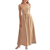 ReSin90s Damen Sommer Minikleid Casual V-Ausschnitt Midikleid Kurzarm Sommerkleider Knielang Casual Strandkleid Sommer Shirtkleider Freizeitkleid Taille Kleider Bikini Cover up Beach Sundresses