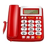 ZIDDAR Telefon Großes LED Display Büro Schreibtischtelefon Schnurgebundenes Festnetz Mit LED Anrufanzeige Für Hotels Und Unternehmen