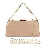Damen Mini Glitzer Strass Abend Clutch Top Griff Tasche Crossbody Bag, Golden B, Einheitsgröße