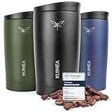 KUINEA Kaffeebecher To Go 350ml [100% auslaufsicher] Edelstahl Thermobecher Kaffee To Go, bis 6h warm, Coffee To Go Becher mit hygienischem Spezial-Verschluss, Travel Mug für Kaffee & Tee, BPA-frei