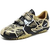 BAODLE Kinder Fußballschuhe Jungen FG/AG Outdoor Fussballschuhe Mädchen TF Football Professionelle Trainingsschuhe Atmungsaktiv Schwarz Golden Größe 29