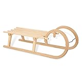 Pinolino Hörnerschlitten aus Holz, mit Pinolino Branding, Belastbarkeit 90 kg, für Kinder ab 3 Jahren, klar lackiert