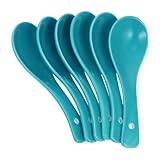 Hemobllo 6 Stück Keramik Suppenlöffel Ergonomisch Geformt Umweltfreundlich Poliert für Suppen und Breie Dekorative Esslöffel für Zuhause und Restaurant