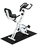 Micyox MX600 Heimtrainer Fahrrad Magnetisches Heimtrainer mit Rückenlehne Heimtrainer Fahrrad Klappbar mit LCD-Display und Herzfrequenzsensor Heimtrainer mit Widerstandsbändern