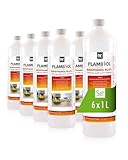 Höfer Chemie Bioethanol 96,6% Premium 6 x 1 L - Ethanol für Tischkamin, Kamin & Gartendeko für Draußen - Rauch- und Rußfrei - Aus Mais & Zuckerrüben