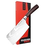 Matakumi Hackmesser 18 cm Klinge - 7 Zoll Extra Scharfe Küchenmesser Damast Stil - Cleaver Knife - Kochmesser Profi Messer Scharf aus Rostfreiem Edelstahl