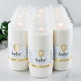12er Set HOFER KOMPOSITIONS-ÖL-LICHT groß Nr. 7 [weiß] ca. 96 Std. Brenndauer | Trauerlicht für Grablaterne | Grablicht, Friedhofskerze