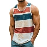 Trägershirt Herren Locker Print Bequeme Muskelshirtst Strand Achselshirt Bodybuilding Unterhemd Hawaii Shirt Festival Funktionsshirt Ärmelloses Kleidung Modische Sportunterhemden Muscle Tshirt