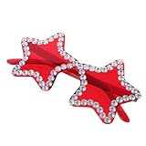 Beaupretty Diamant-Sonnenbrille groß Trendy Festival Sonnenbrille Neuartige Sonnenbrille Rosa rote Brille Randlose Stern-Sonnenbrille Randlose sonnenbrille damen Sonnenbrillen für Brillen Stk
