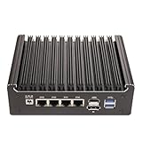 HSIPC Alder Lake N100 Quad Core Firewall Micro Appliance, Mini PC, Nano PC, Router PC with 16G RAM 256G SSD, 4*i226-V RJ45 Port AES-NI