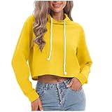 Langarmshirts Oberteil Halloween Damen Herbst Spitze Windjacke Sexy Kasack Streatwear Blusen Tuniken Halloween Skelett Crop Tops Sweatshirt ohne Kapuze Yellow M