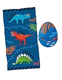 Moses. Zauberhandtuch Dino-Ei – Cooles Handtuch für den Kindergeburtstag, Kleines Baumwollhandtuch für Hände und Gesicht, 100% Baumwolle mit Dino-Design, 30 x 60 cm