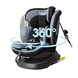Reecle 360 Drehbar i-Size Kindersitz mit ISOFIX 40-150 cm (0-36 kg) ECE R129 (Schwarz)