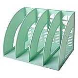 Marte Vanci Schreibtisch-Akten-Organizer, stabiler Schreibtisch mit 4 Fächern, Zeitschriften-Kunststoffhalter, Rahmen, Aktentrenner, Dokumentenschrank, Display und Aufbewahrung, Organizer-Box (grün)