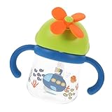 Toddmomy Trinkbecher Für Babys Trinkflasche Für Kleinkinder Mit Strohhalm Strohbecher Für Mit Deckel Tasse Mit Strohhalm Für Kleinkinder Kinderbecher Mit Strohhalm Tritan Sky-blue