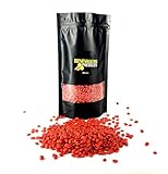 Ubswax Bienenwachs Pastillen | Natürlich | Mit echtem Bienenwachsduft | Für Kerzen, Seifen, Politur | Farbiges | (Rot, 150g)