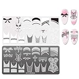 French Nails Kunst-Stempelplatte, Blumen-Nägel, Schablone, Stempel, hohle Linien, Maniküre, Schablone, Nägel, Kunstdekoration