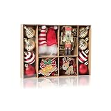 FANSWAN 32 Stück Bruchsichere Christbaumschmuck Ornamente für Weihnachtsbaum Zarte Dekorationen Anhänger