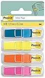 Post-it Index Haftstreifen, Mini, 4 Spender, 11.9 mm x 43.2 mm, 35 Haftstreifen pro Spender - Für Dokumente und Wichtige Informationen