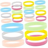 Supvox 24Stücke Leuchtende Silikonarmbänder Farbenfrohe Party Armbänder für Erwachsene für Feste Festivals und Besondere Anlässe Leuchtend