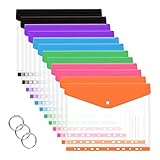 12 Pcs Gestanzte Tasche Klarer Plastik Brieftaschen Bindemittel Ordner Mit 11 Löcher Dateibindemittel Mit Schnappschalter Und Etikettentasche