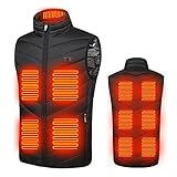 Beheizte Weste Damen Herren Daunen Heizweste, Leichte Outdoor Heizweste, Unisex Wärmende Beheizte Weste mit 3 Einstellbar Temperatur, USB-wiederaufladbaren Heizweste für Outdoor Reiten Skifahren