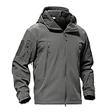 Winterjacke Herren Mantel Militär Fleece Jacke Softshell Jacken Hoodies Airsoft Mantel Herren 4XL, grau, L