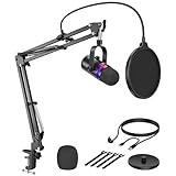 TECURS Gaming Mikrofon USB mit RGB Beleuchtung – Stummschalt-Taste & Geräuschunterdrückung, Studio-Qualität für Streaming/Podcast, Pop-Filter, für PC/Mac/PS4/Konsole