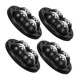 TOPPERFUN 4 Stück Klebendes Universalrad Selbstklebende Universalriemenscheibe Räder Für Möbel Möbelrollen Rollräder Geräteschieber Kleberäder Für Moppeimer Lenkrad Rostfreier Stahl Black