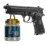 OpTacs Set Airsoft Beretta M9 World Defender 0,5 Joule 6 mm BB Federdruck Softair + H&N Sport Softair Munition Accu BBS Premium 4000 Stück 0,20 g 6mm