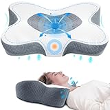 Homesuit Orthopädisches Kissen Antischnarchkissen Anti Schnarch Migräne Kissen Ergonomisches Orthopädische Kopfkissen Seitenschläfer und Rückenschläfer Memory Foam Kissen Rückenschläferkissen