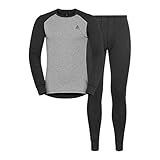 Odlo Herren Funktionsunterwäsche Set ACTIVE WARM ECO, dark grey melange - grey melange, XL