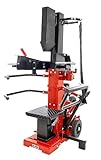 HBH Holzspalter 15t HSSD1500C | 15 Tonnen Spaltkraft | Brennholzspalter elektrisch 3500W 400V | schwenkbarer Tisch für Kurz- & Langholz bis 450x1070mm | Hart- und Weichholz | 3 große Transporträder