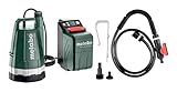 metabo Akku-Tauch- und Regenfasspumpe TPF 18 LTX 2200 – 601729850 – 18 V – Max. Fördermenge 2200 l/h und max. Förderhöhe 22 m – Max. Eintauchtiefe: 2 m – 142 x 142 x 226 mm