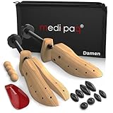 Medipaq Schuhspanner Damen (EU-Größen: 36-42) - Schuhspanner Sneaker - Schuhdehner Schuhweiter - Shoe Stretcher - Schuhspanner Holz - 2er-Set, mit Zedernholzkugeln und Kordelzugbeutel