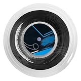 Vestamore Tennissaite aus Polyester, 17 Gauge, 200 m, Beschichtung aus Silikon, Kreuzvernetzung, Spin High, schwarz, Kontrolle Präzision, professionelles Spielen und Training. Ideal für lange