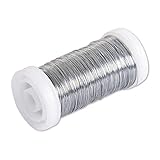Rayher Blumendraht, silber, 0,35 mm ø, Spule 100 m, Material Eisen, verzinkt, nickelfrei, Basteldraht, Wickeldraht, 2425021