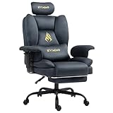 Symino Gaming Stuhl Chefsessel Bürostuhl Ergonomisch, Wildlederimitat Schreibtischstuhl mit Wippfunktion Höhenverstellbarer Office Chair Computerstuhl 130kg, Grau