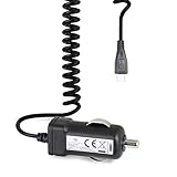 Wicked Chili microUSB KFZ Ladegerät mit Spiralkabel kompatibel mit Samsung, Huawei, Sony, Nokia, BlackBerry, HTC, LG, Motorola, Smartphone, Handy, Tablet (30 bis 50 cm, 1,000mA, LED)